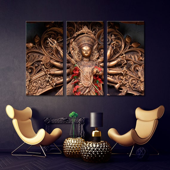 Buy Goddess Durga Canvas Print India Print Wall Art Religion Online in India - Etsy