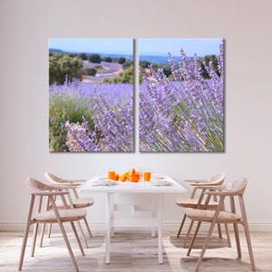 Flora WallArt, Lavender Flower Art Print, Flower Decor Wall, Lilac Flowers Canvas Art, Scenery Decor Print,Nature Wall Art, Lilac Decor Art
