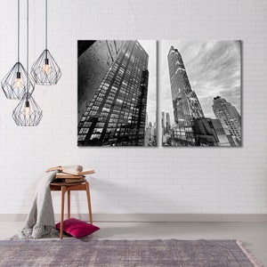 Skyscraper Wall Art, New York City Canvas Print, Architecture Print Wall Art, Black White Decor Print Art, BW Сityscape Canvas Print Art