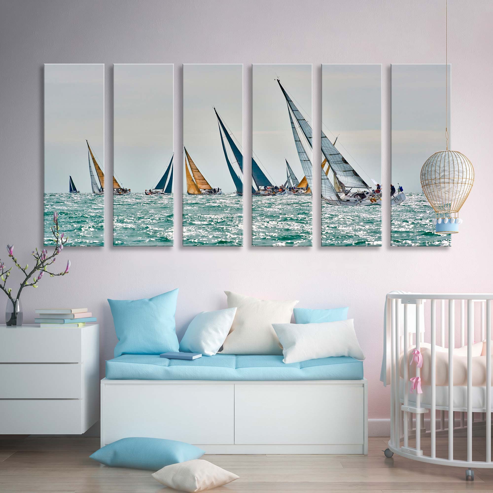 Regatta Sailing Yachts Canvas Wall Art, Sea Decor - Etsy