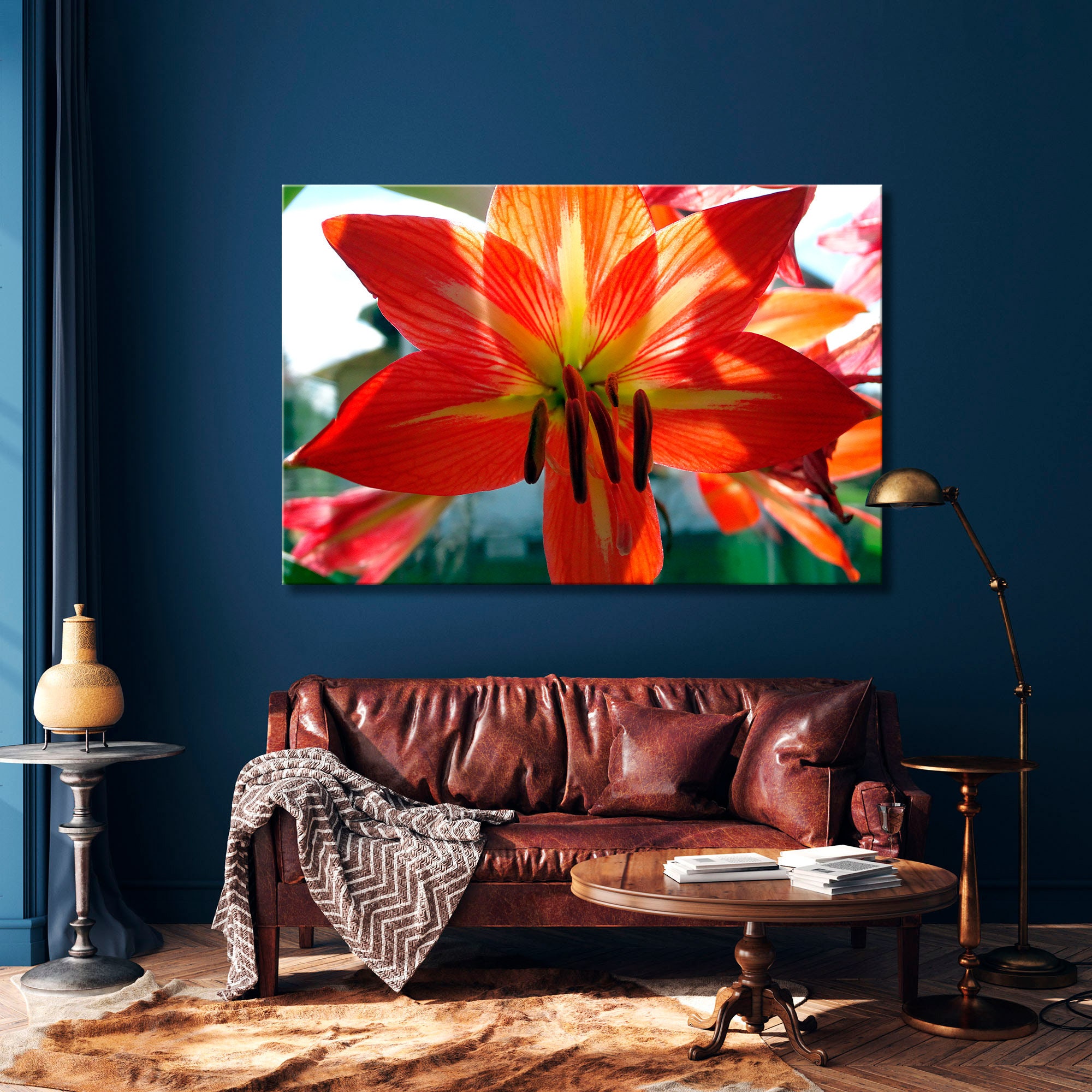 Red Amaryllis Wall Print Red Decor Canvas Print Flowers | Etsy