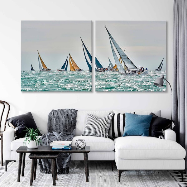 Regatta Wall Art, Regatta Canvas Art, Sailing Yachts Wall Art, Regatta Wall Art,Sailing Yachts Art Decor, Sea Wall Art, Sea Canvas, Sea Art