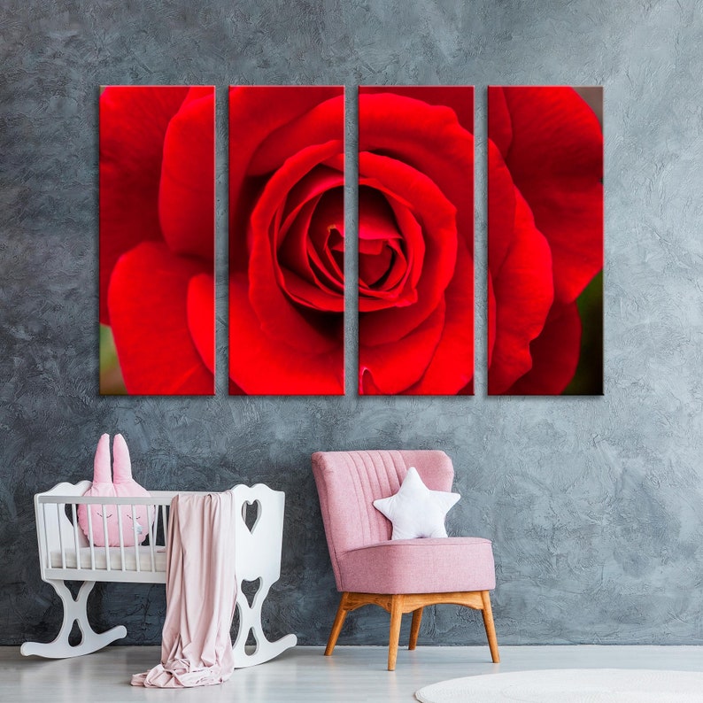 Red Rose Wall Decor Red Rose Canvas Print Red Rose Close up Etsy