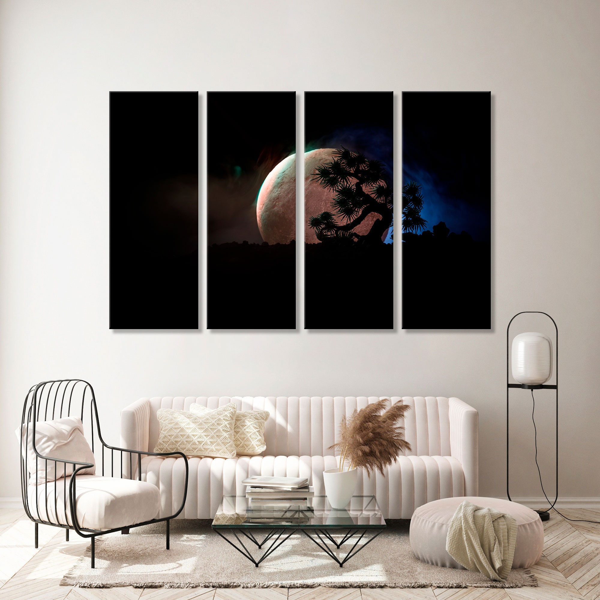 Full Moon Print Art Moon Tree Art Decor Full Moon Tree | Etsy