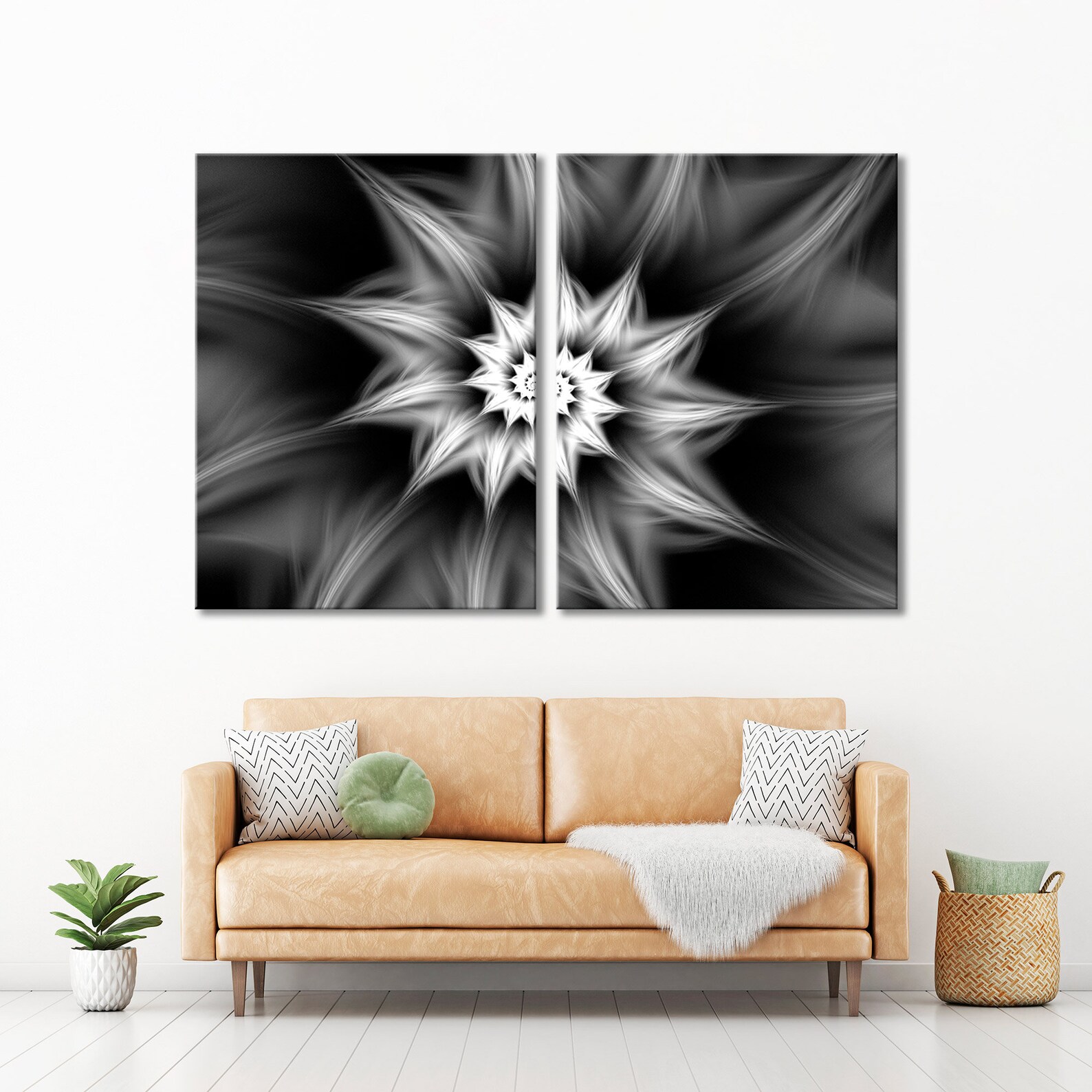 Black Gray Print Art BW Canvas Wall Art Abstraction Decor Etsy