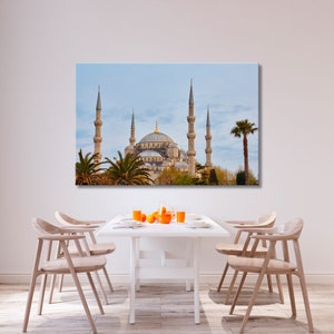 Sultan Ahmed Mosque Canvas Print, Architecture Wall Art, Istanbul Turkey Print Wall Art, Islam Canvas  Print Art, Mosque Blue Print Art