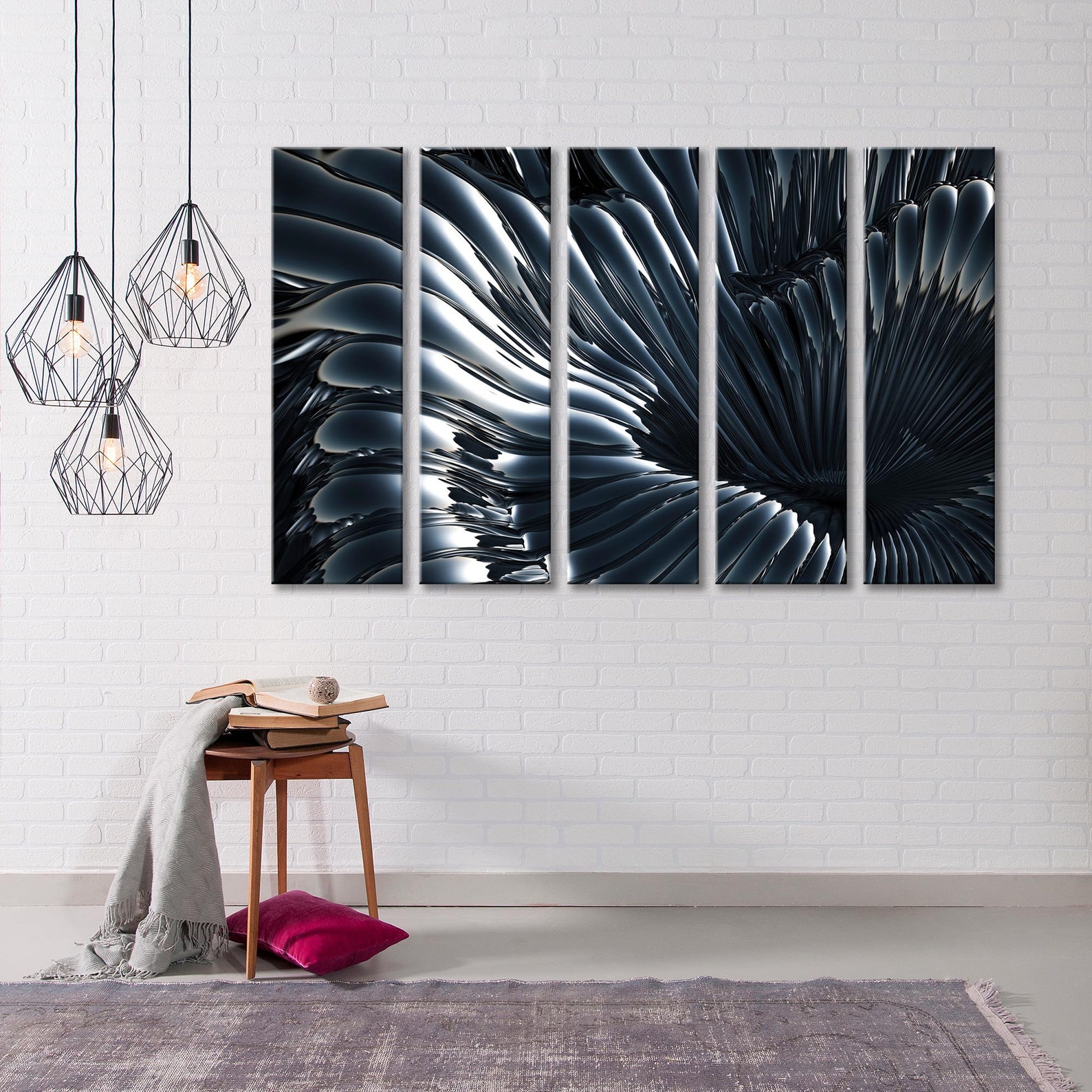 Metal Decor Print Abstract Canvas Art Metal Background Wall Etsy