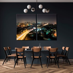 Pakistan Canvas Print, Karachi Pakistan Canvas Wall, Urban landscape Wall Art, Night City Canvas Art, Cityscape Wall Art, Karachi Wall Art,