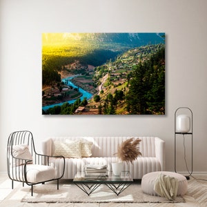 Pakistan  Kalam Valley  Print Art, Kalam Valley Art Deco, Mountains Canvas Print, Pakistan Wall Art, Pakistan Canvas Art, landscape WallArt