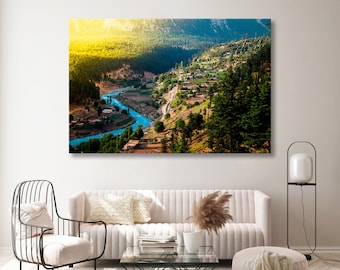 Pakistan  Kalam Valley  Print Art, Kalam Valley Art Deco, Mountains Canvas Print, Pakistan Wall Art, Pakistan Canvas Art, landscape WallArt