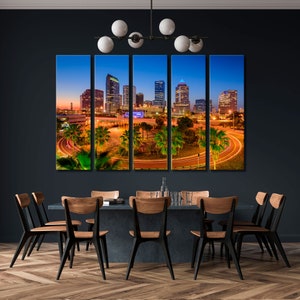 Tampa Florida USA Canvas, Tampa Florida Wall Art, 5 Panels Canvas Art, Tampa Large Wall, Tampa Printable, Tampa Print Art, Tampa Wall Print