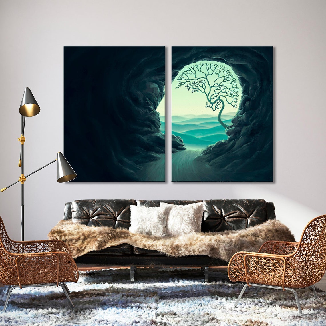 Fantasy Landscape Canvas Art Surreal Artwork Print Art Сave Etsy