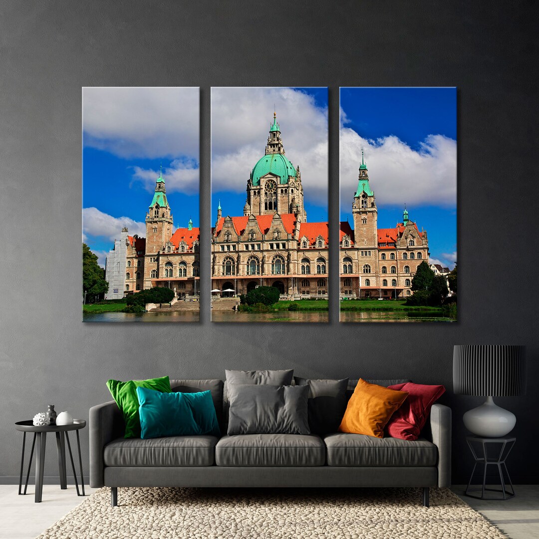 City Hall Hanover Canvas Print, Architecture Canvas Wall Art, Castle