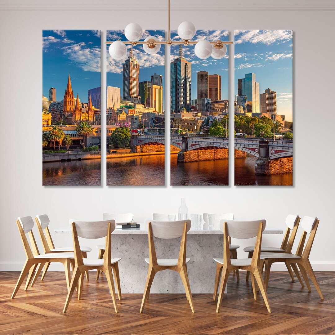 Melbourne Australia Wall Art, Cityscape Wall Art, Melbourne Print Art