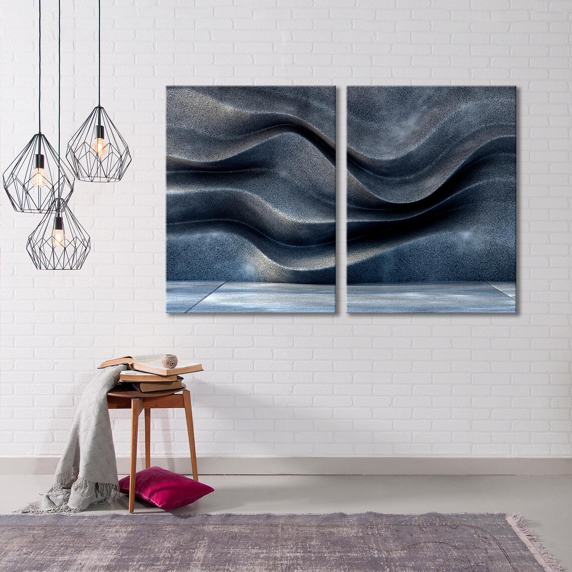 Abstract Canvas Art Metal Decor Print Metal Background Wall Etsy UK