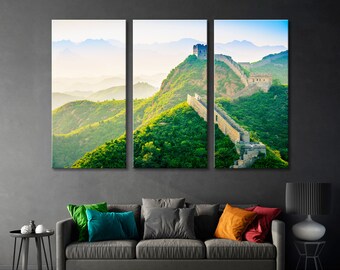 Wall of China Canvas Print, Landscape Art, Modern Decor