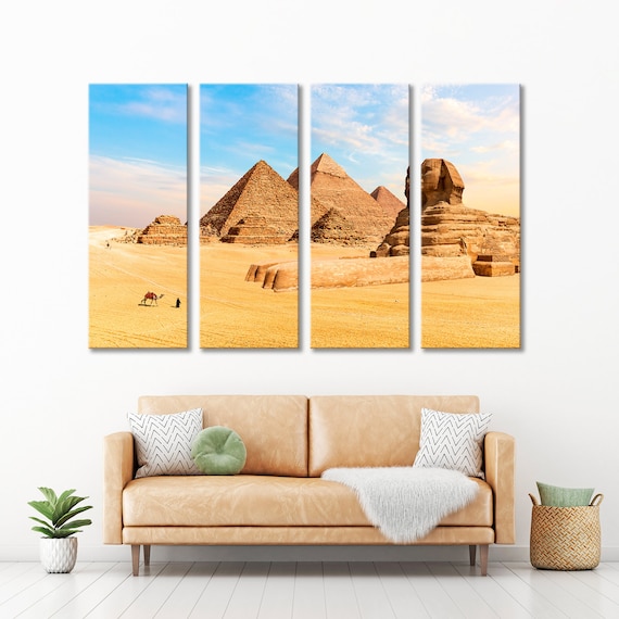 Pyramids Giza Great Sphinx Canvas Print Egypt Wall Art - Etsy