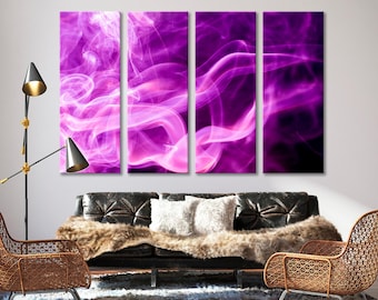 Purple Smoke Wall Print, Abstract Canvas Art, Abstract Decor Print, Purple Canvas Print, Abstract Smoke Canvas, Purple Smoke Canvas Print