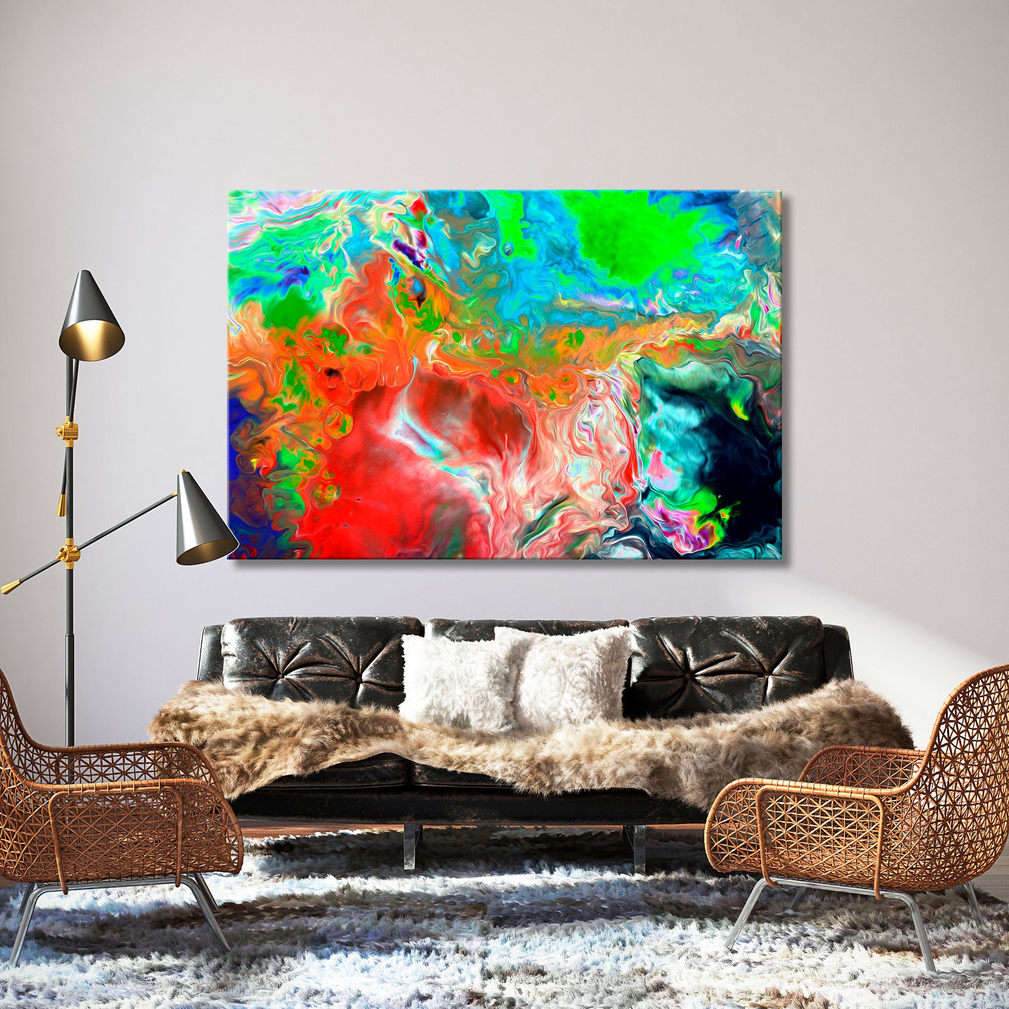 Watercolor Canvas Print Art Color Canvas Art Multicolored Etsy UK