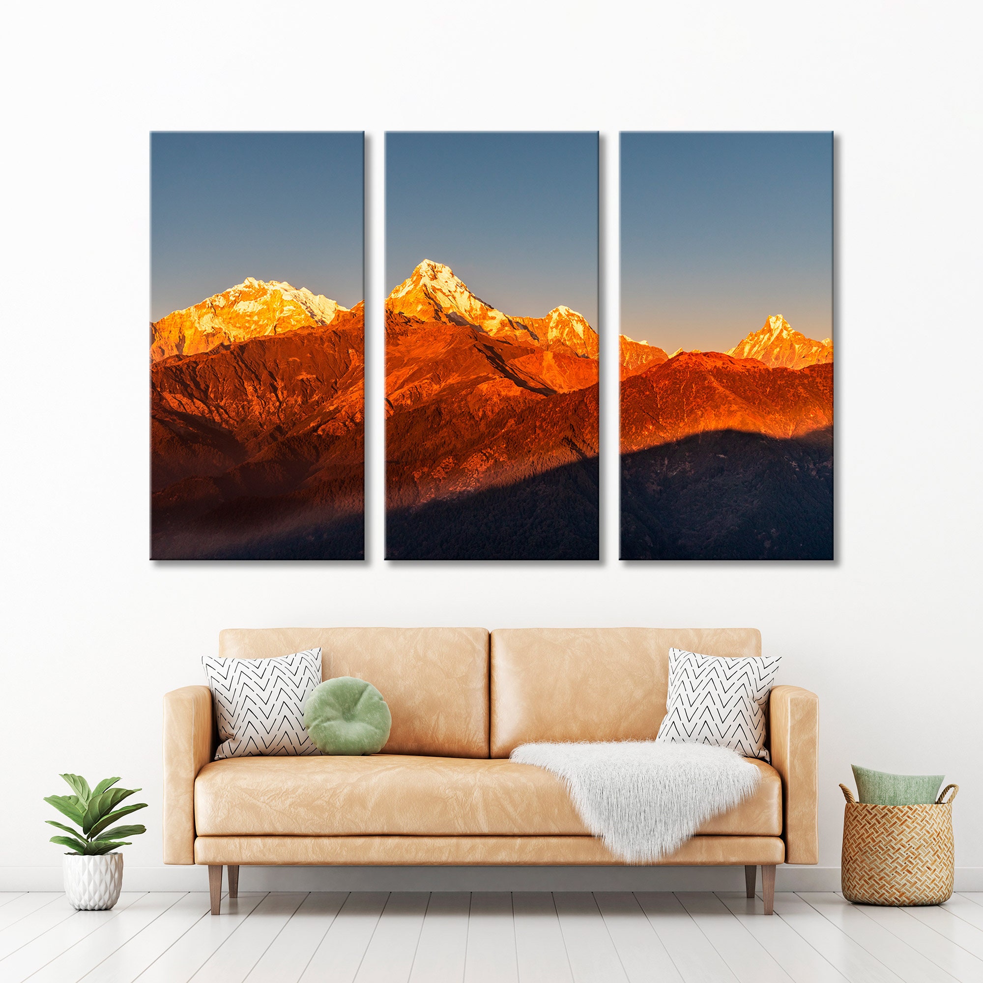 Nepal Decor Wall Art, Nepal Mountain Print Wall Art, Colorful Landscape Canvas Art, Himalayas Decor Wall Art, Mountain Landscape Decor Art