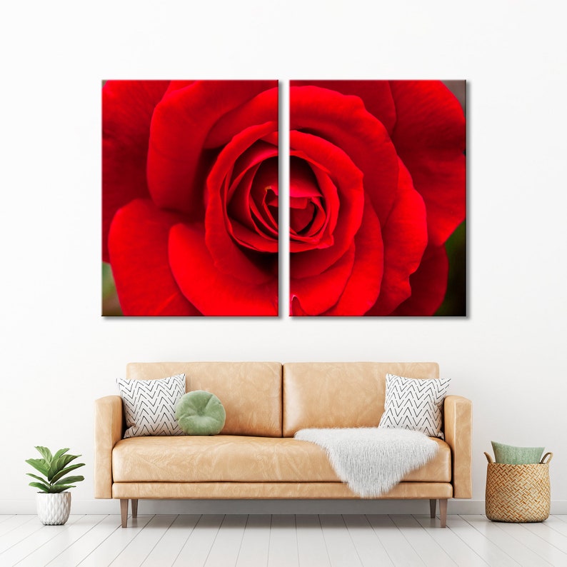 Red Rose Wall Decor Red Rose Canvas Print Red Rose Close up Etsy