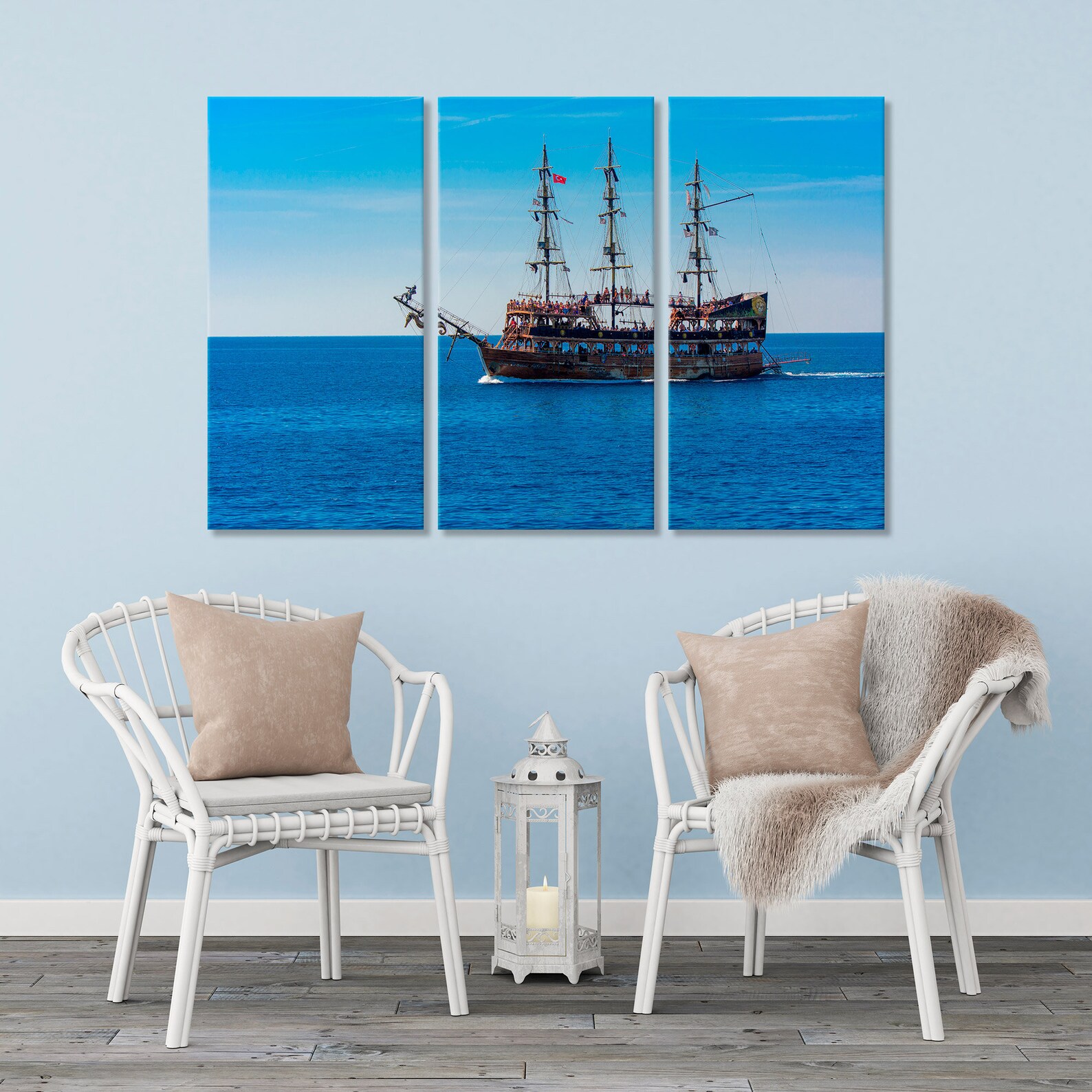 plastic sailboat wall art