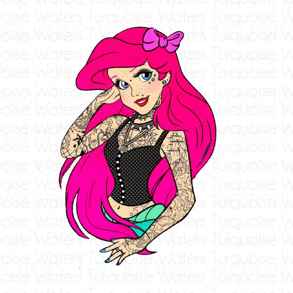 Punk Princess l Punk l Princess l Tattoo Princess l PNG l Instant Download l Digital File l Sublimation l Waterslide l