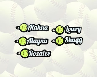 Llavero personalizado de softbol / Etiqueta personalizada para bolsa de softbol / Regalo para jugador / Regalo para equipo / Regalo para mamá de softbol / Llavero deportivo