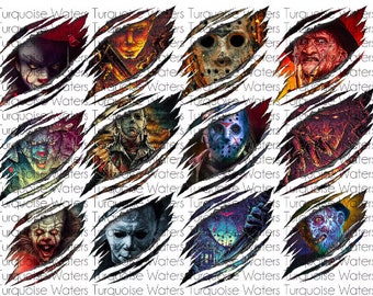 12 Diseños l Paquete de Halloween l Camisetas de Halloween l Diseños de Halloween l PNG l Descarga Instantánea l Archivo Digital l Sublimación l Tobogán de Agua l