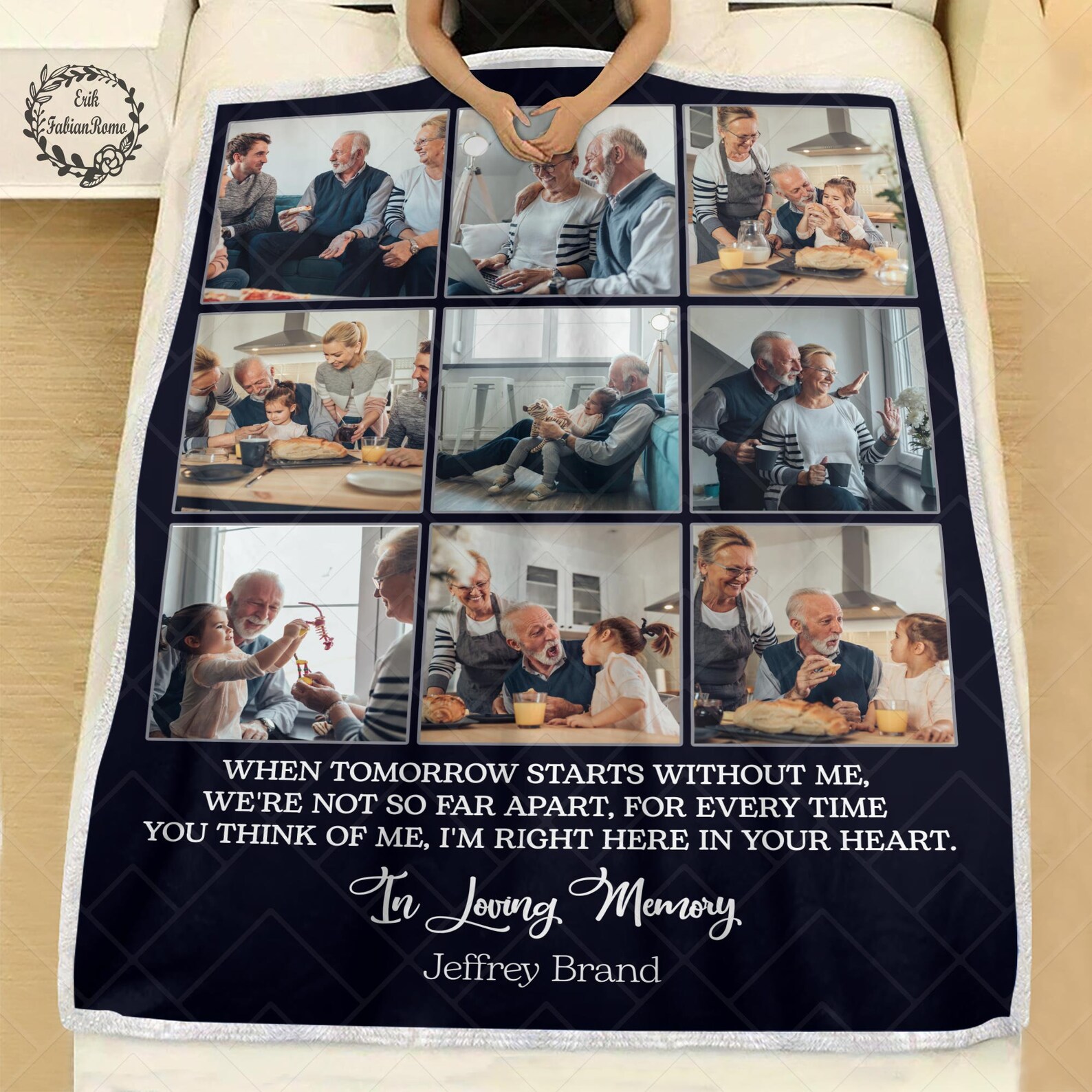 In Loving Memory Loss of Dad Memorial Blanket Gift Custom Etsy