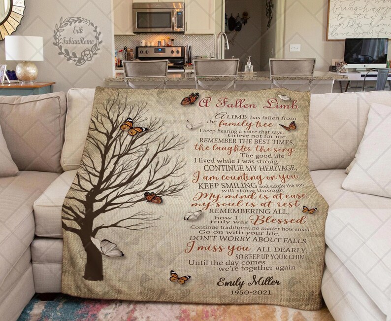A Limb Has Fallen Sympathy Blanket Loss of Father Family Tree Etsy