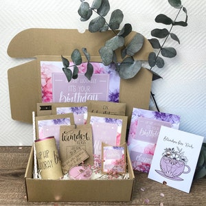 Personalized birthday gift for women in watercolor design, birthday gift box for sister, girlfriend, mother, gift