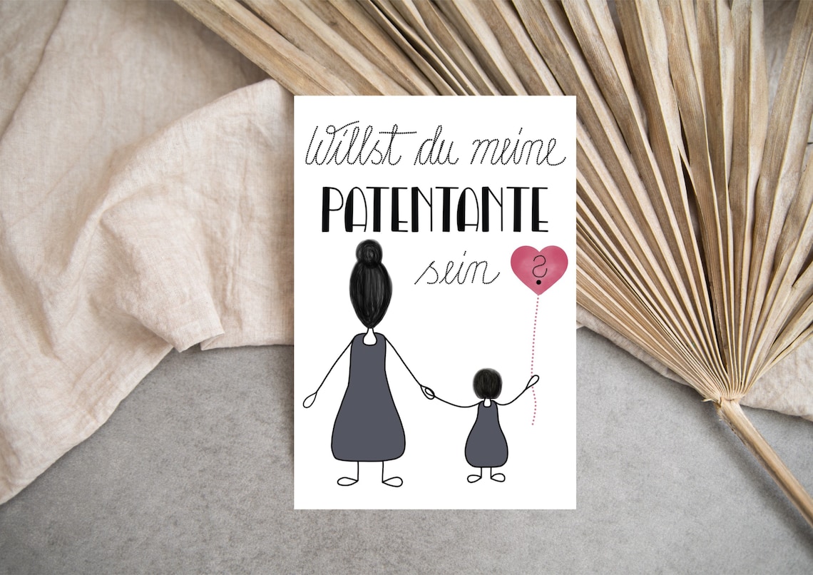 Karte Patentante Postkarte | Etsy