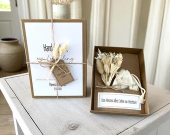 Personalisiertes Geldgeschenk mit Trockenblumen zur Hochzeit, Hochzeitsgeschenk für Brautpaar, Geschenkset personalisiert zur Hochzeit