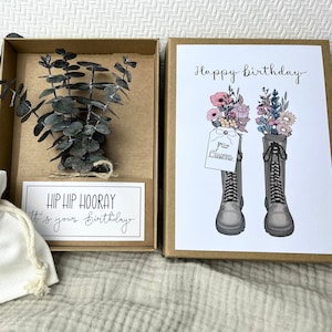 Personalisiertes Geburtstagsgeschenk für Frauen mit Trockenblumen, Geschenkbox für Geldgeschenk,9