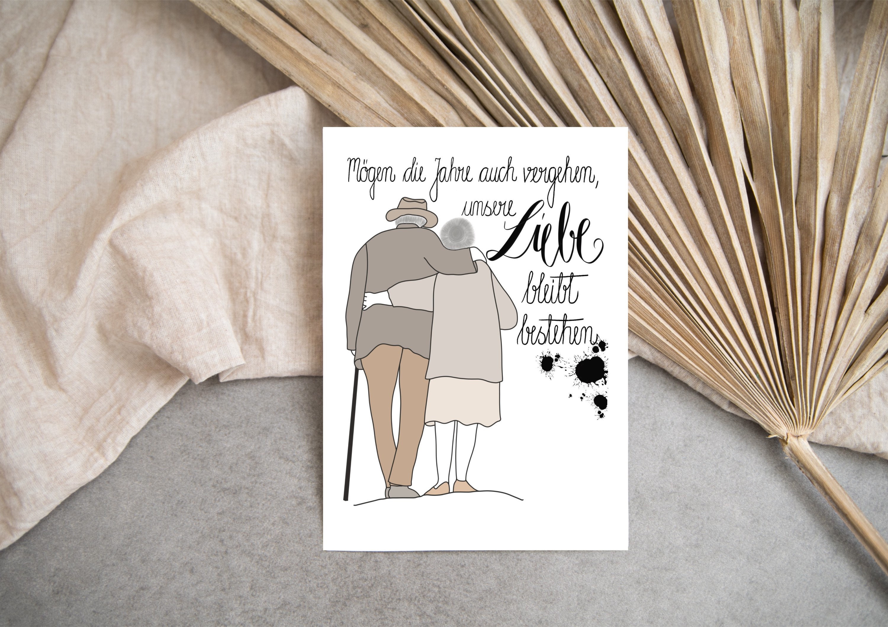 Karte Liebe bleibt bestehen Postkarte Liebe altes Ehepaar Etsy