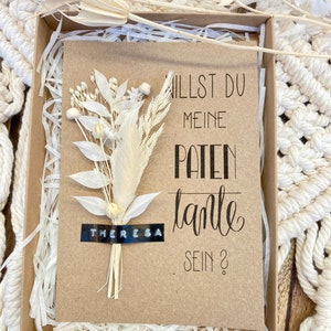Personalisiertes und handgemachtes Geschenk für Patentante, Frage an Patentante, Willst du meine Patentante sein?, Taufpatin, 9