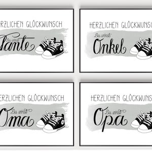 Karte Du wirst Tante, Onkel, Oma, Opa, Herzlichen Glückwunsch, 0