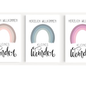 Karte zur Geburt für Mädchen und Jungen,  Herzlich Willkommen kleines Wunder, Herzlichen Glückwunsch, 0