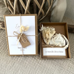 Personalisiertes Geldgeschenk mit Trockenblumen zur Hochzeit, Hochzeitsgeschenk für Brautpaar, Geschenkbox personalisiert zur Hochzeit,9
