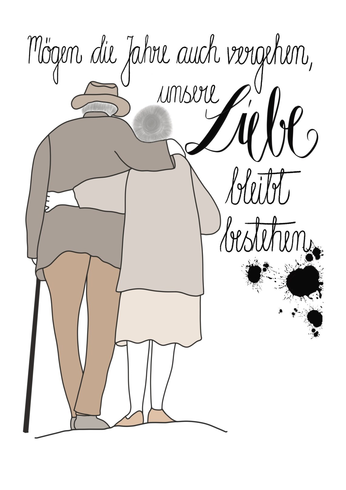 Karte Liebe bleibt bestehen Postkarte Liebe altes Ehepaar Etsy