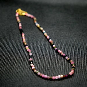 Crew neck necklace ~ Tourmaline Stones