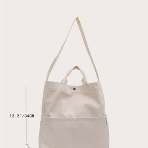 Ecla Studio Beige Canvas Medium Tote Bag With Two Side - Etsy