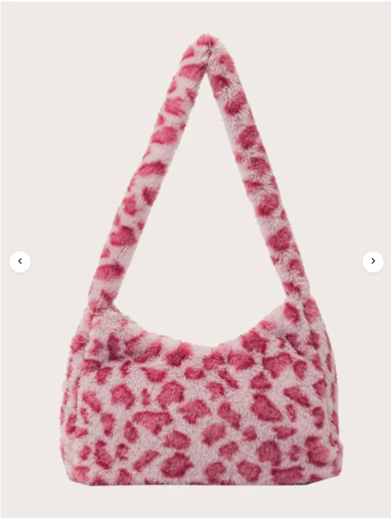 Pink Cow Pattern Fluffy Baguette Bag Shoulder Bag Hand Bag | Etsy