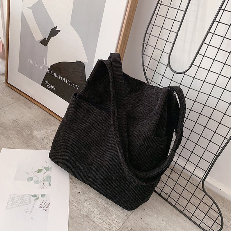 Ecla Studio Cute Corduroy Medium Tote Bag With Two Side - Etsy
