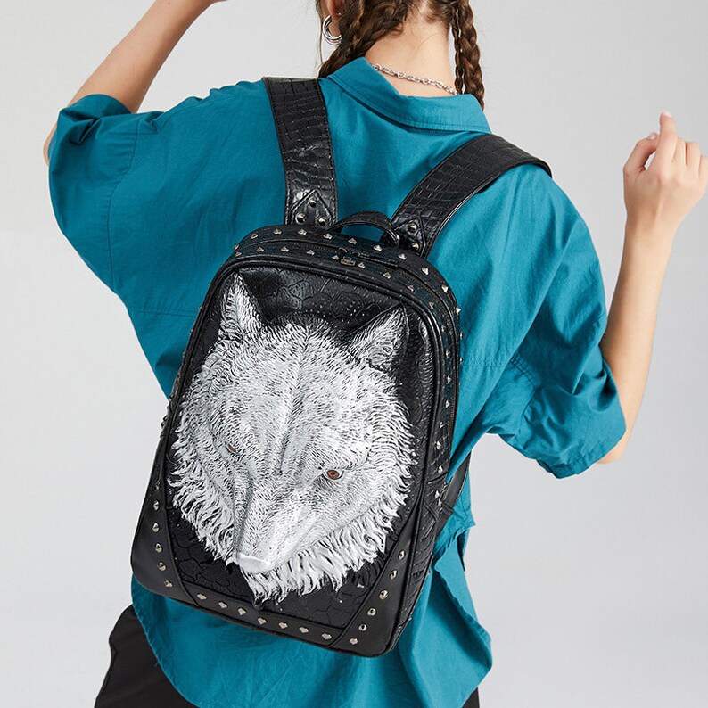 wolf face backpack