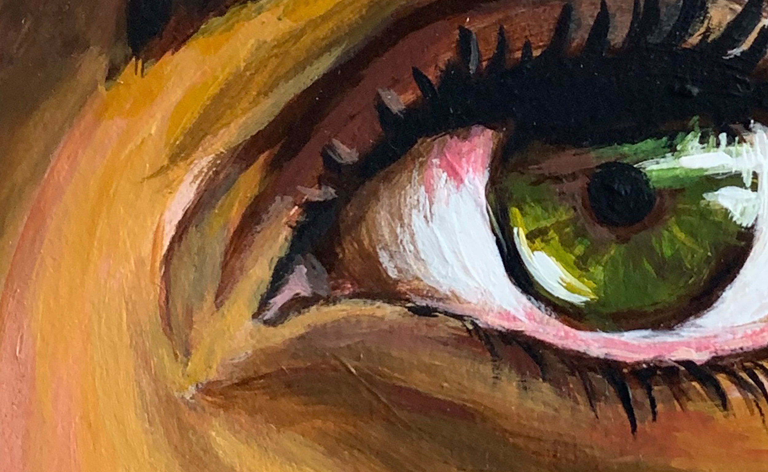 Eye Painting Green Eye Original Art Beautiful Girl's Eye Etsy