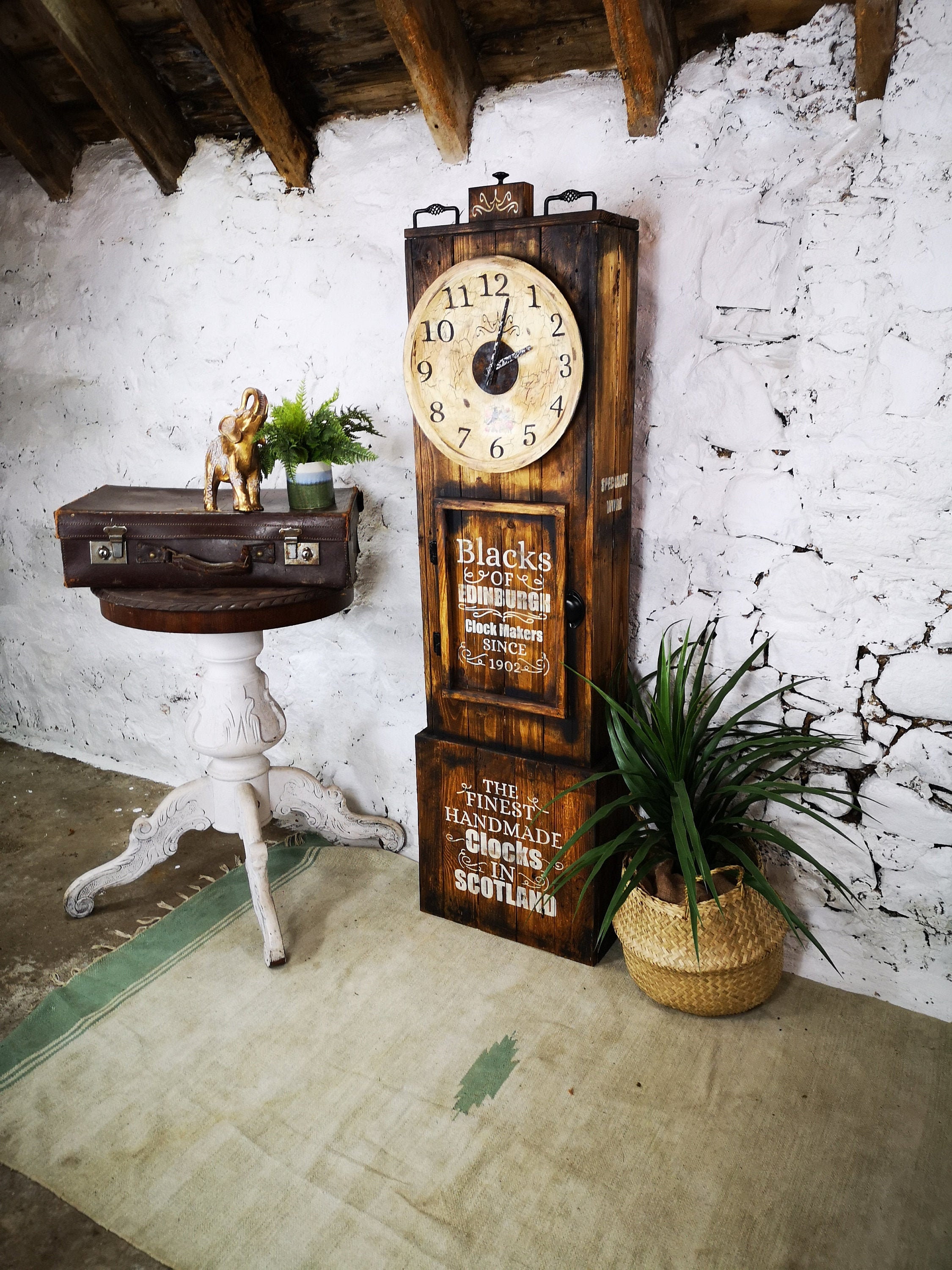 Unique Upcycled grandfather clock made from salvaged wood Etsy