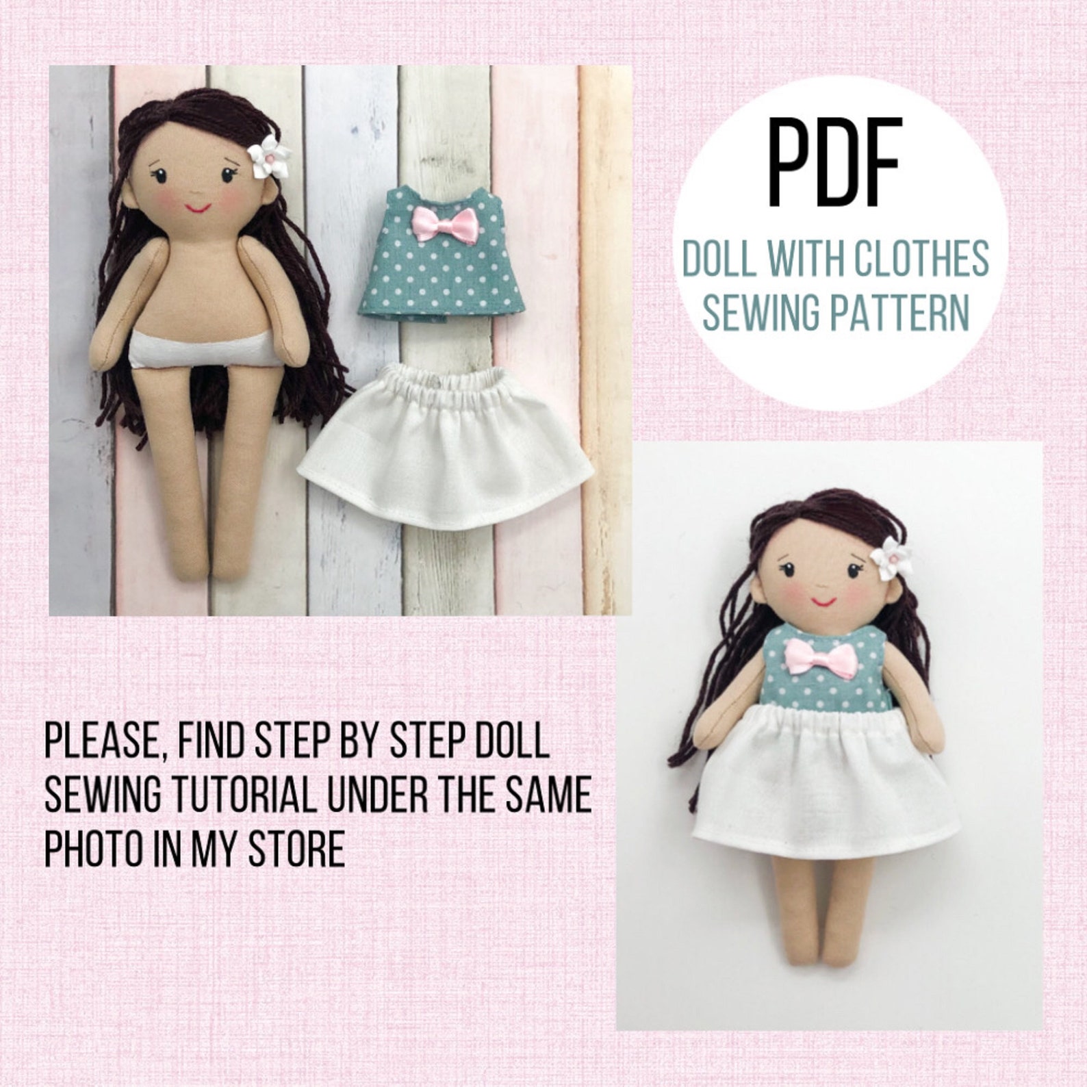 Doll hair pattern Doll hairstyle tutorial Rag doll hair Etsy
