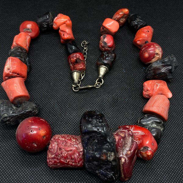 Black Coral Necklace Etsy